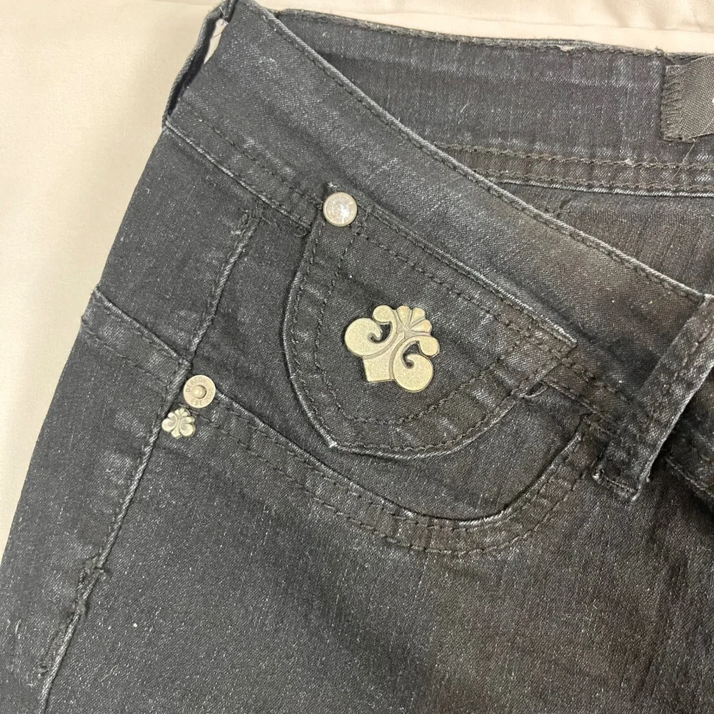 Dereon Black Skinny Jeans Womens‎ 11/12 Fleur De Lis, Beyonce, Discontinued